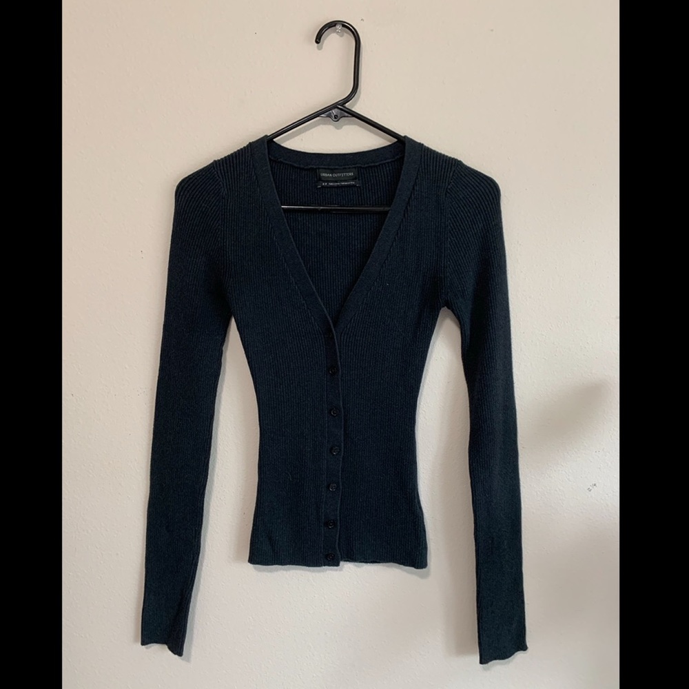 Ribbed V Neck Cardigan